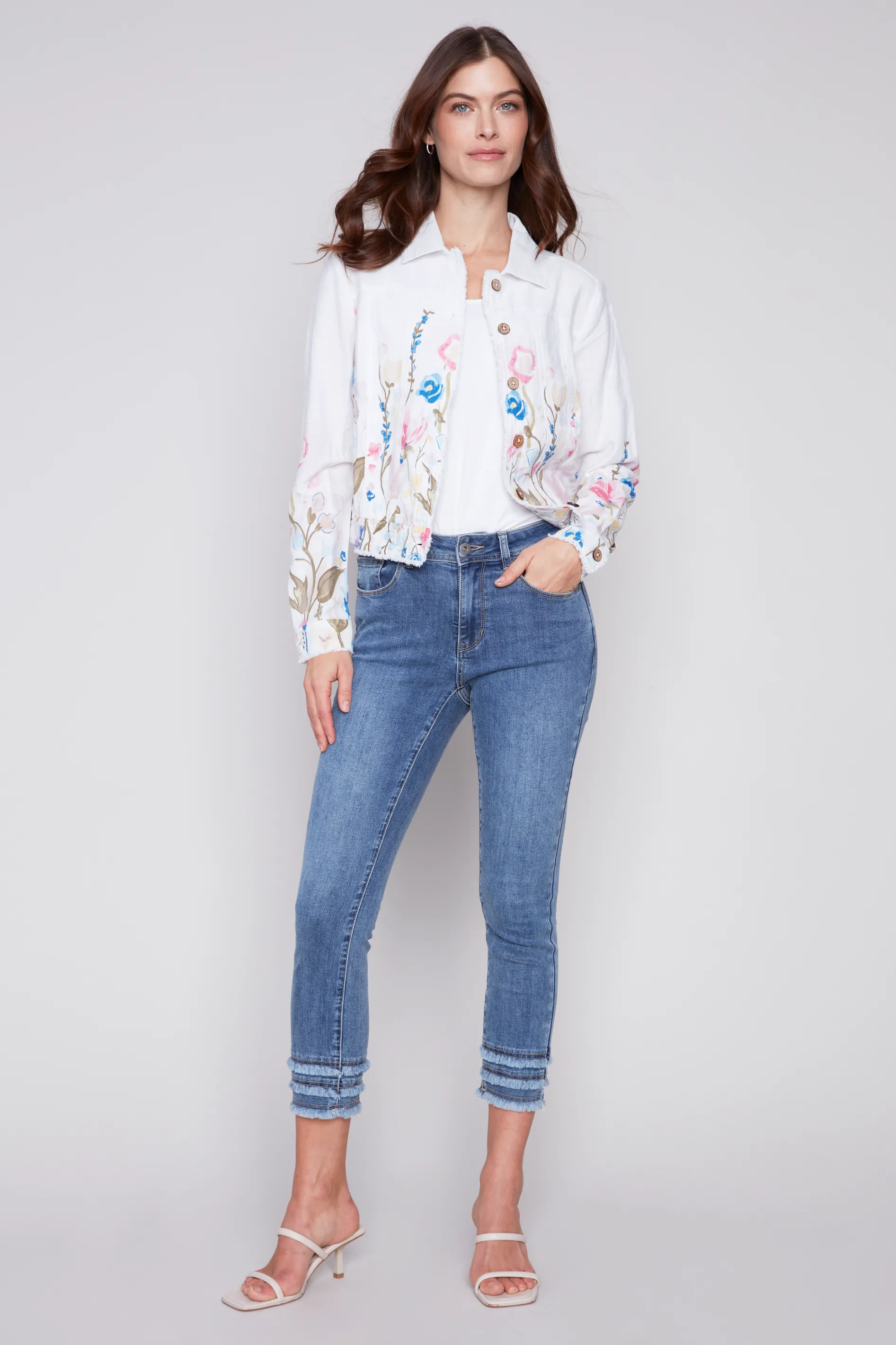 Floral Printed Linen Jacket