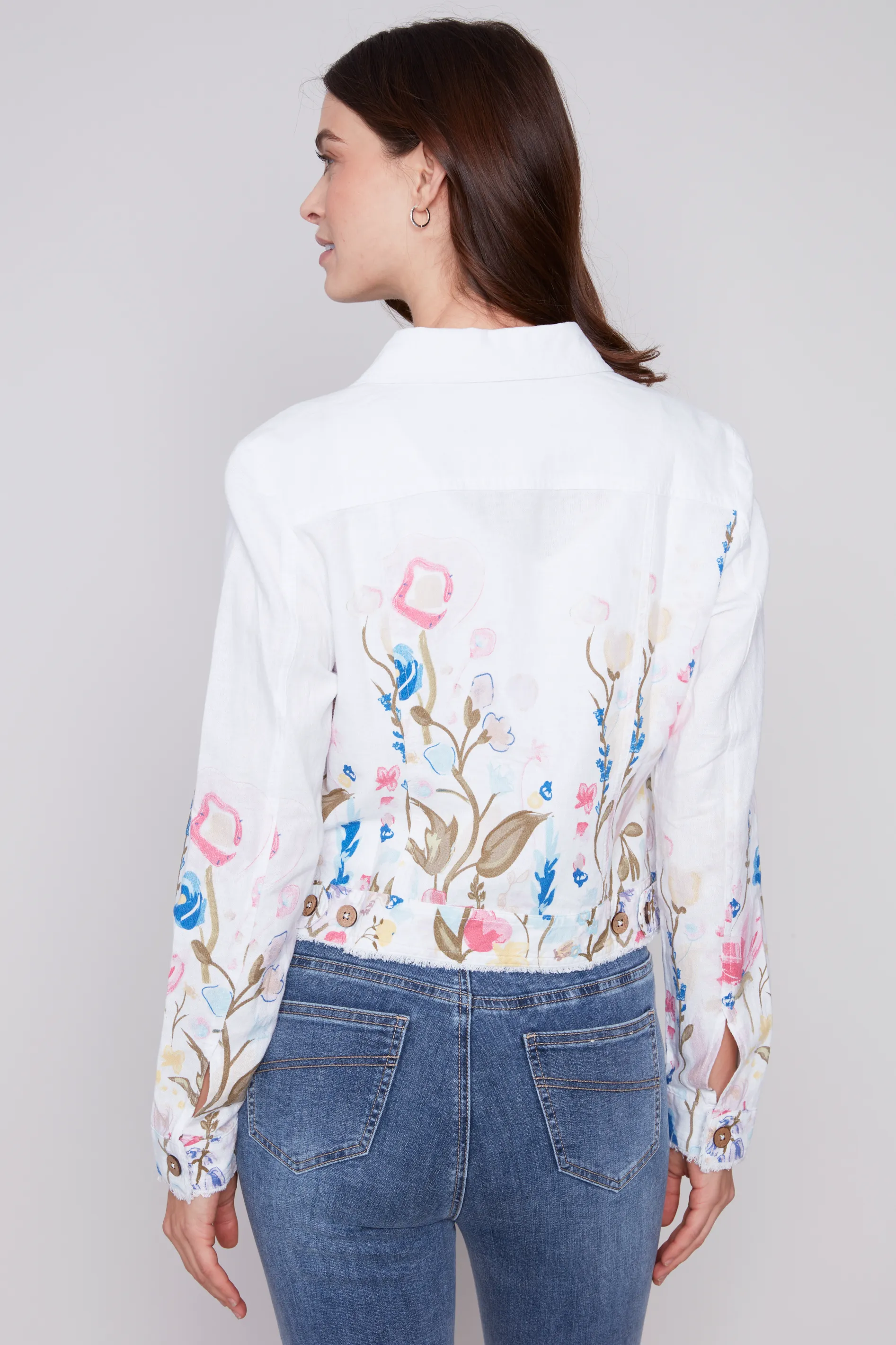 Floral Printed Linen Jacket