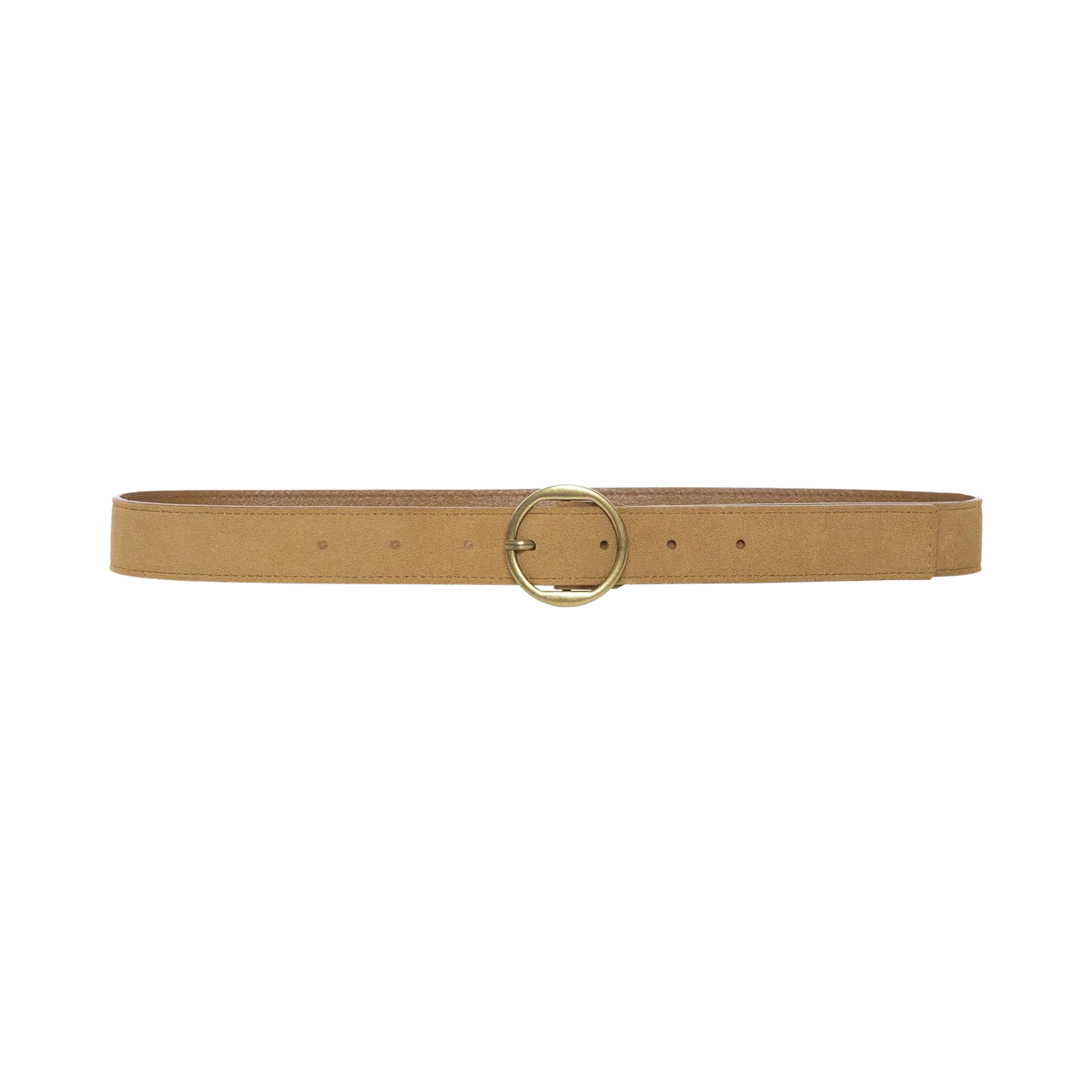 Frame Circle Belt, Tan Suede