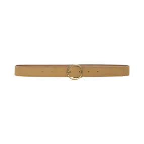 Frame Circle Belt, Tan Suede