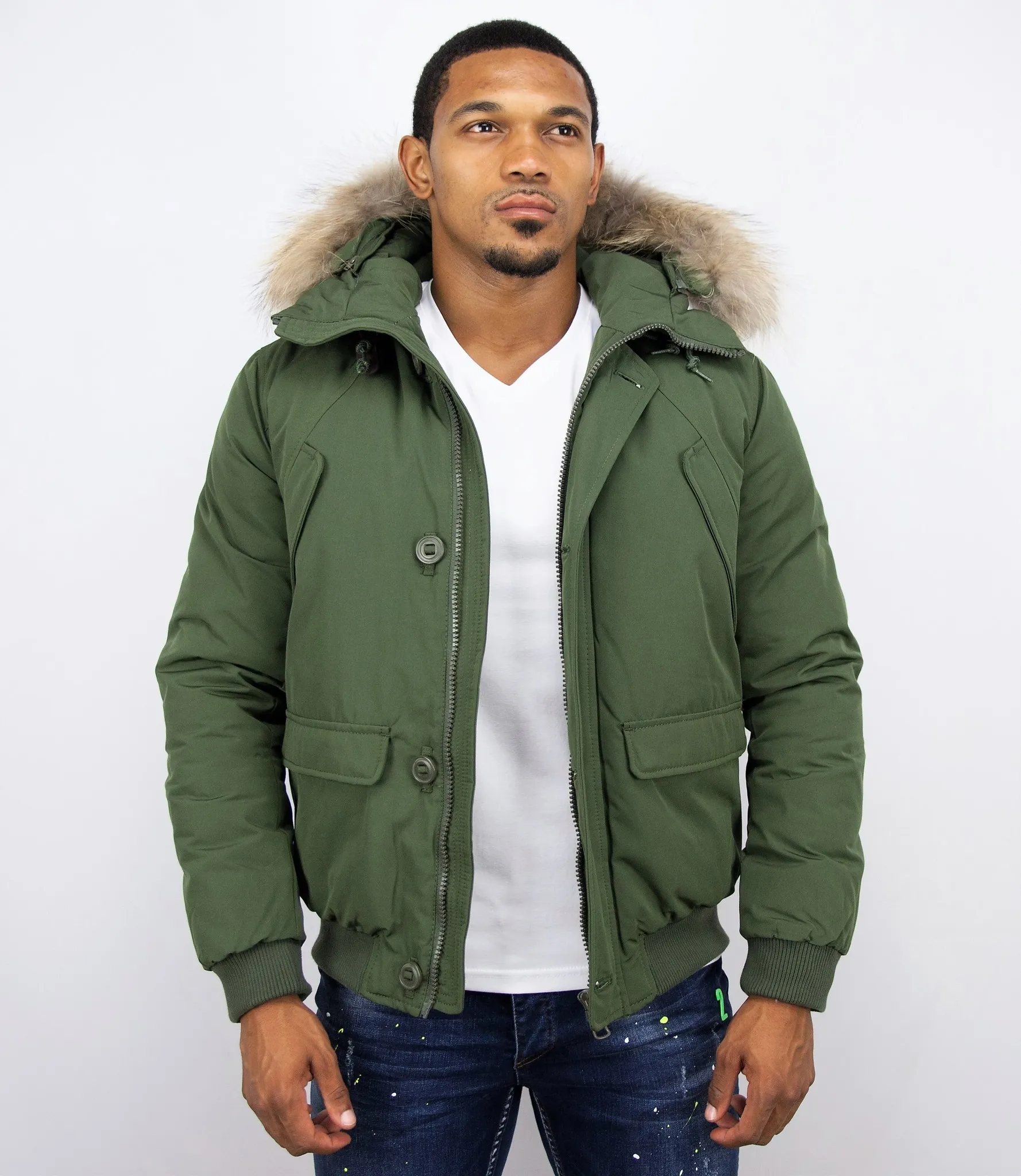 Fur Collar Coat | Men Winter Coat Short | Chilliwack Bomber |