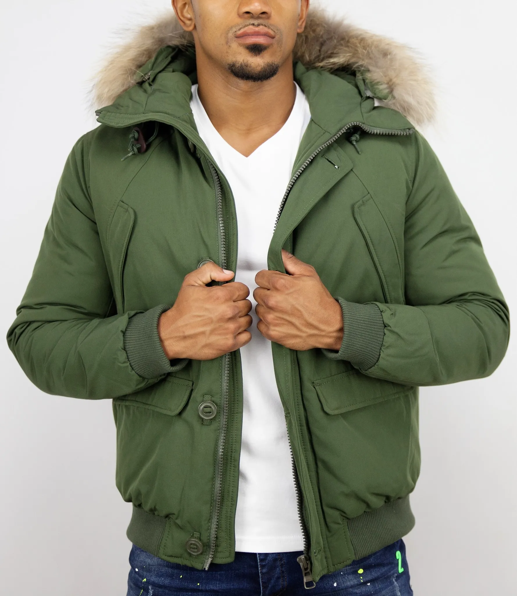 Fur Collar Coat | Men Winter Coat Short | Chilliwack Bomber |