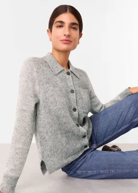 Grey Isla Ribbed Cardigan