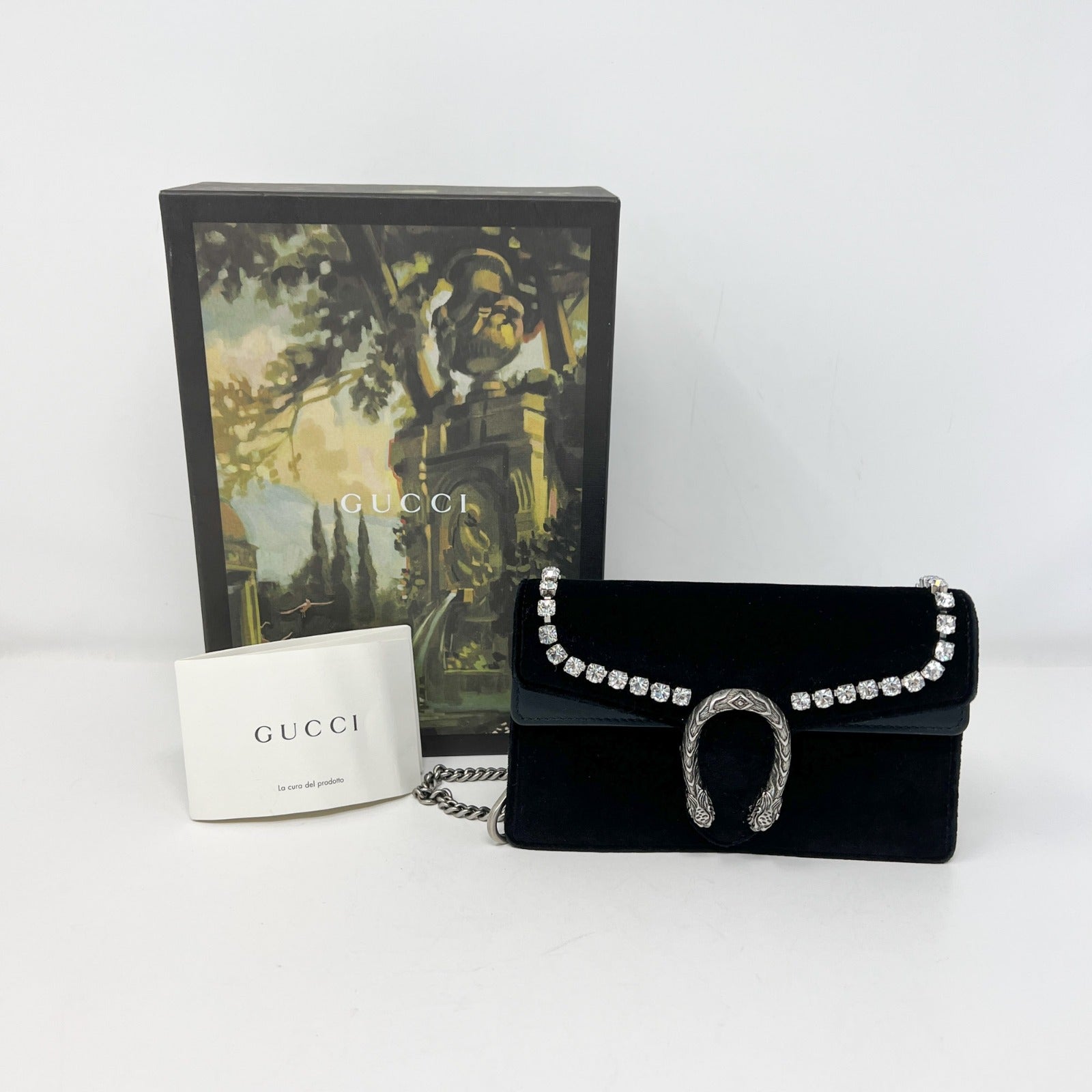 Gucci Dionysus Super Mini Black Velvet Bag