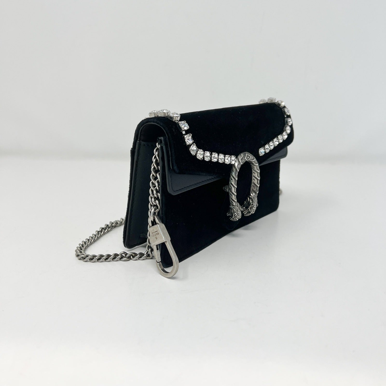 Gucci Dionysus Super Mini Black Velvet Bag