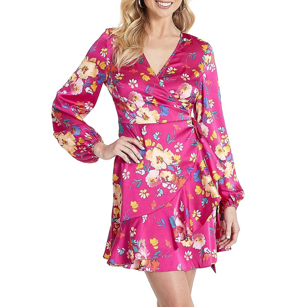 GUESS Floral Wrap Dress