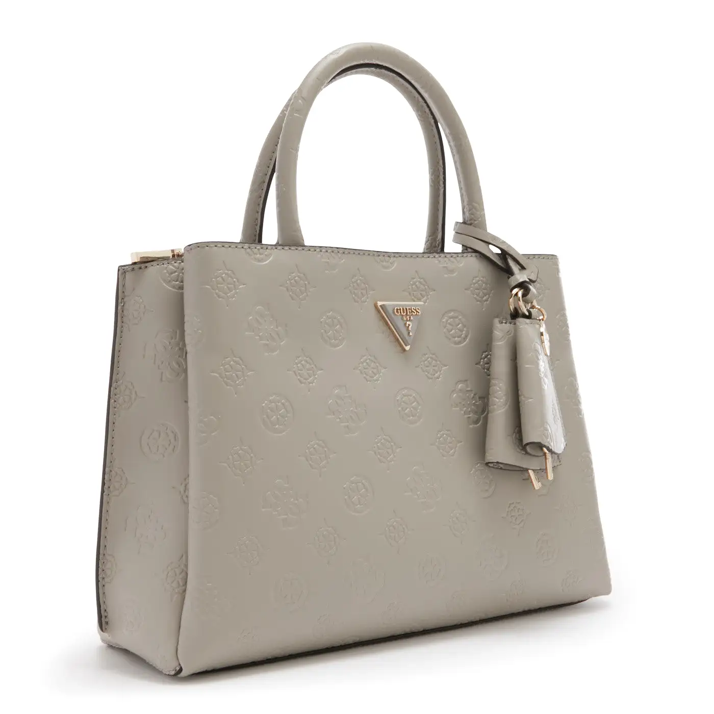 GUESS Jena Luxury Logo Satchel Taupe