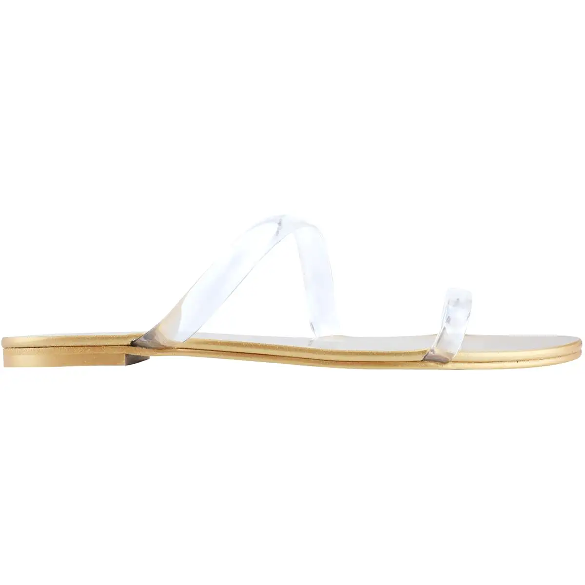 Guess Womens Nericea Metallic Slip On Slide Sandals