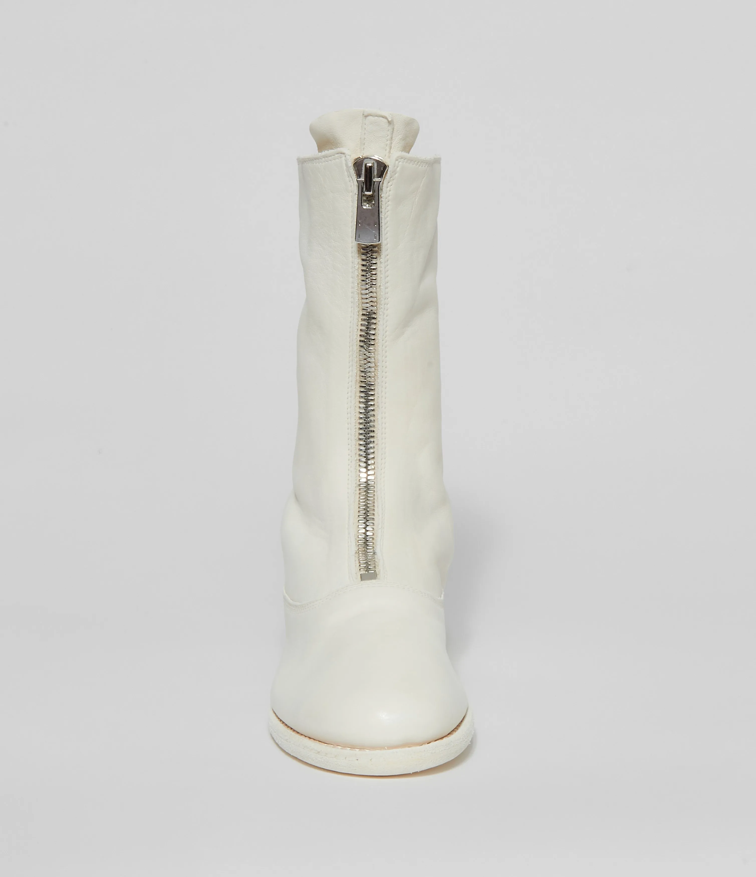 Guidi 310 White Soft Horse Full Grain Front Zip Calf-Length Army Boots