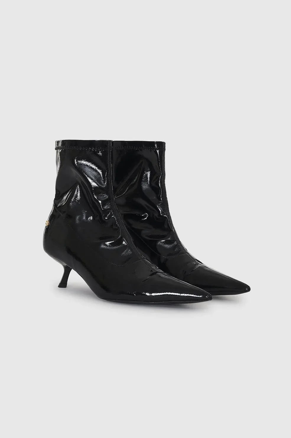 Hilda Boots - High-Shine Black