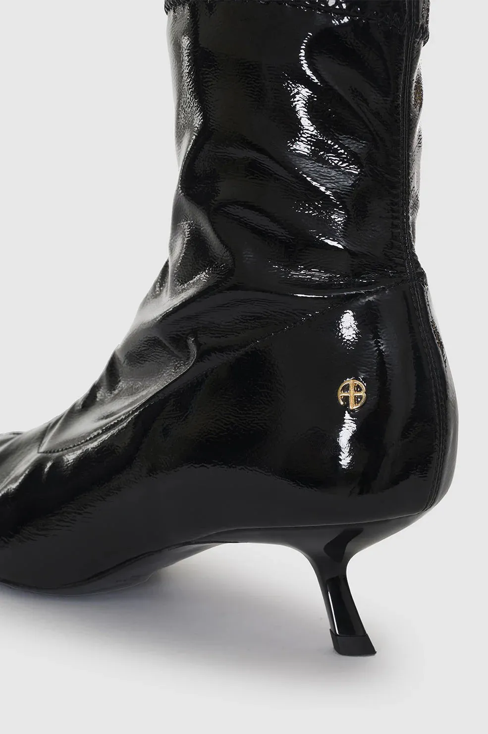 Hilda Boots - High-Shine Black