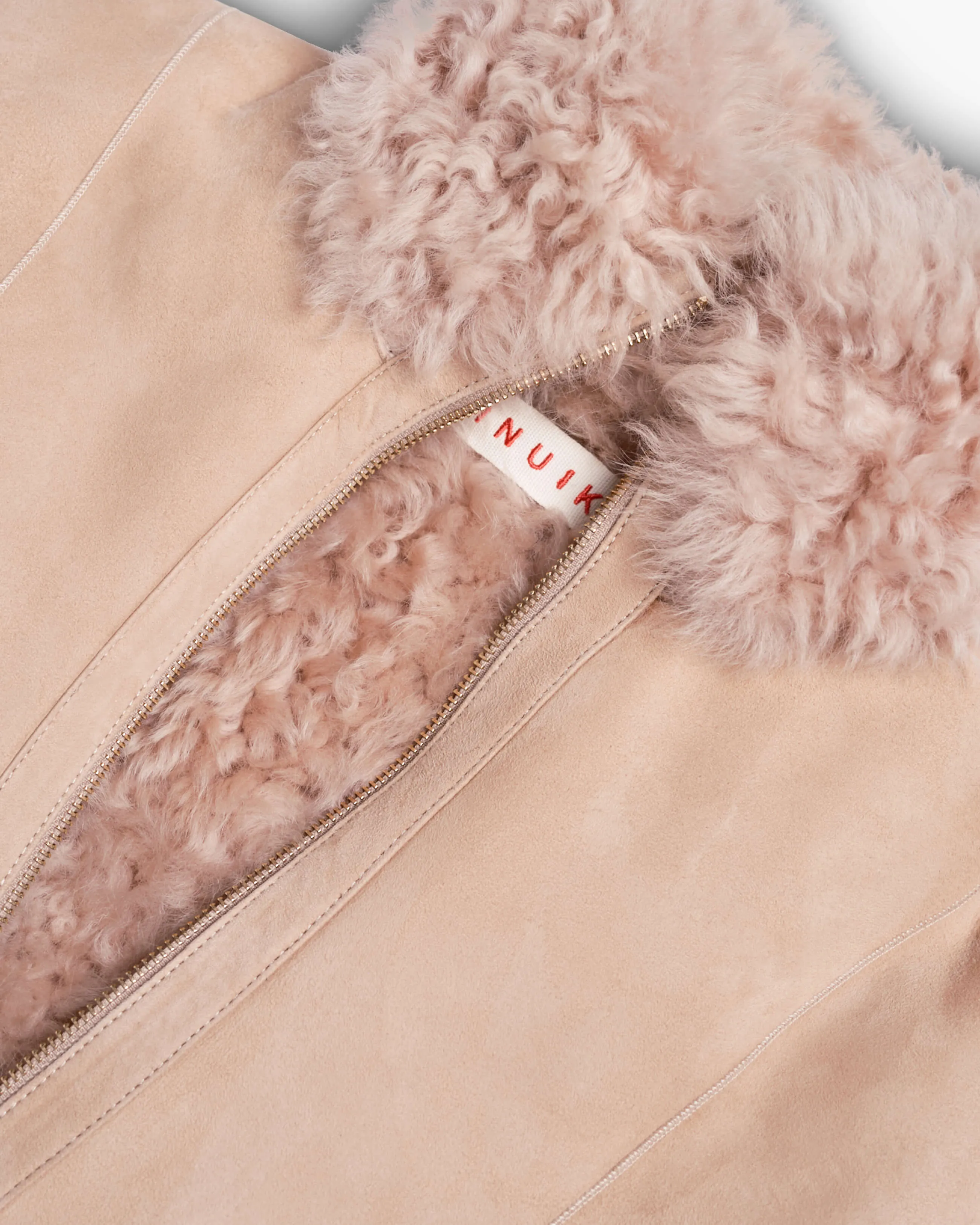  INUIKII Shearling Coat Beige 