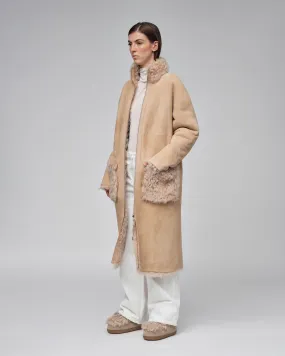  INUIKII Shearling Coat Beige 