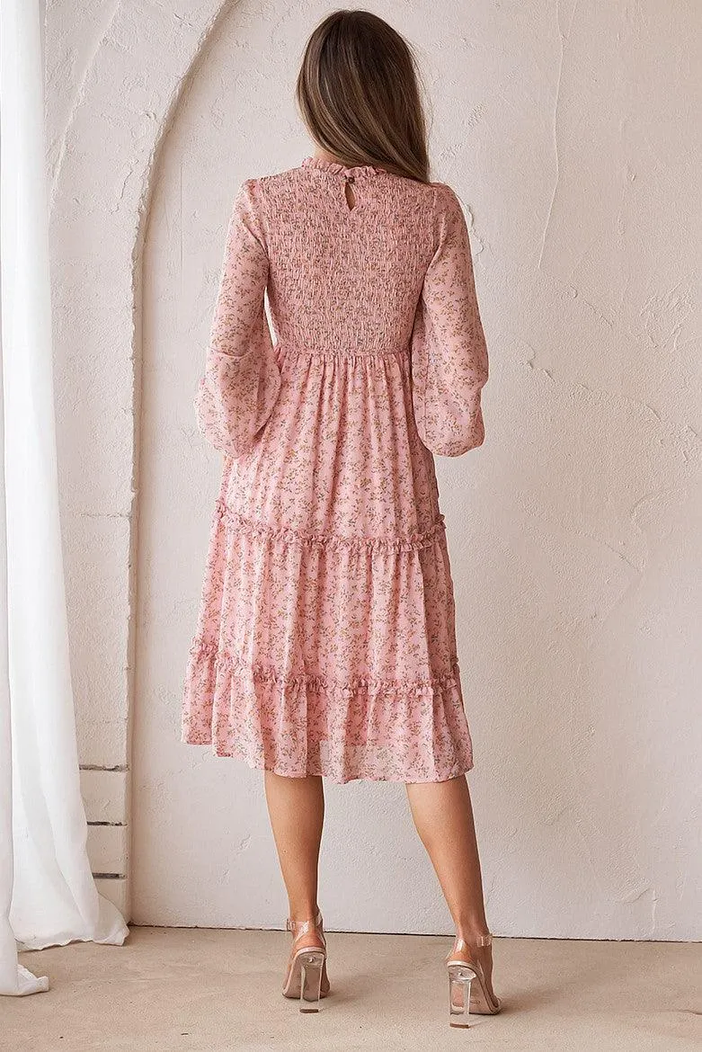 Juniper Shirred Dress - Blush