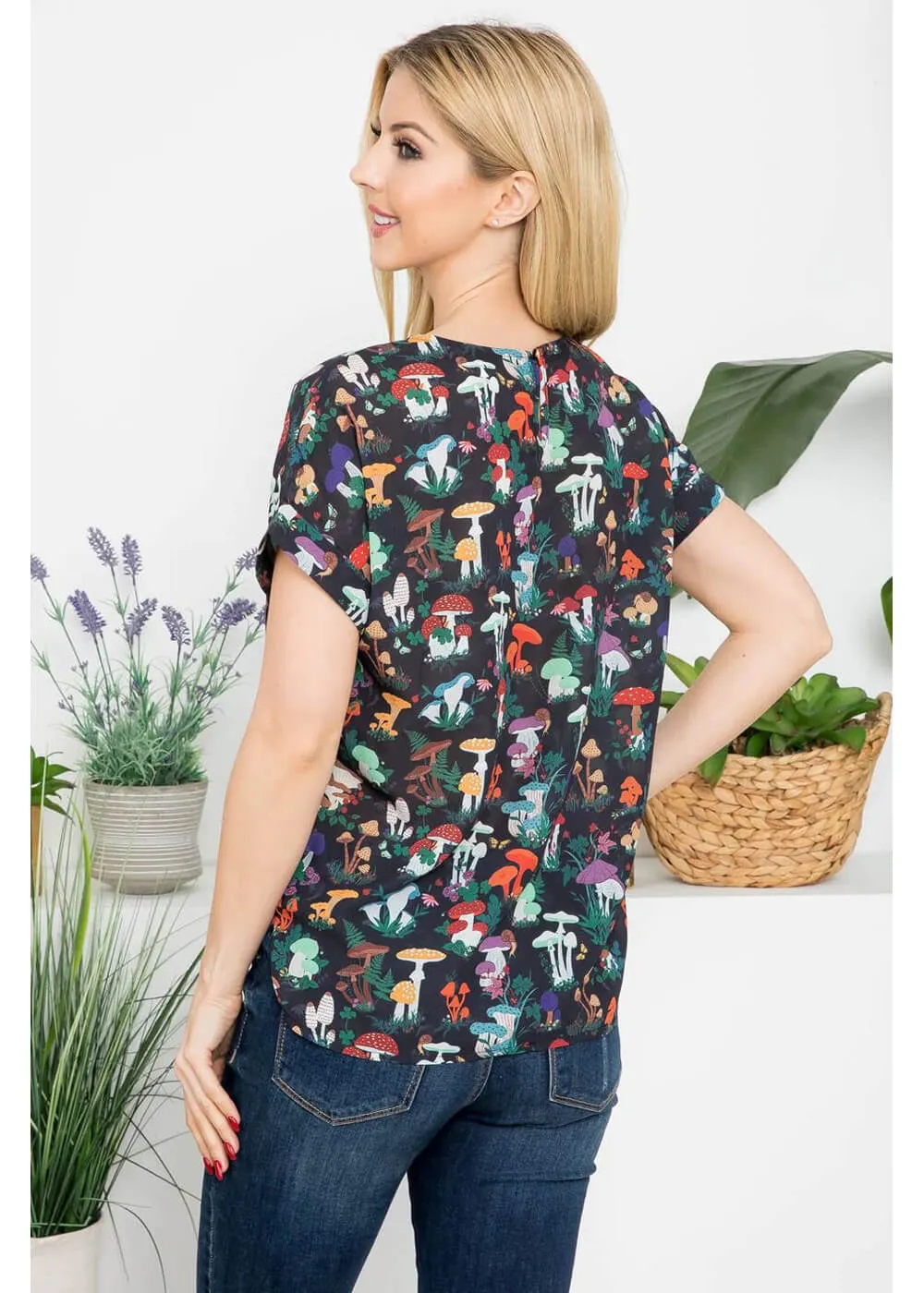 LA Soul Mushroom Garden Top Black