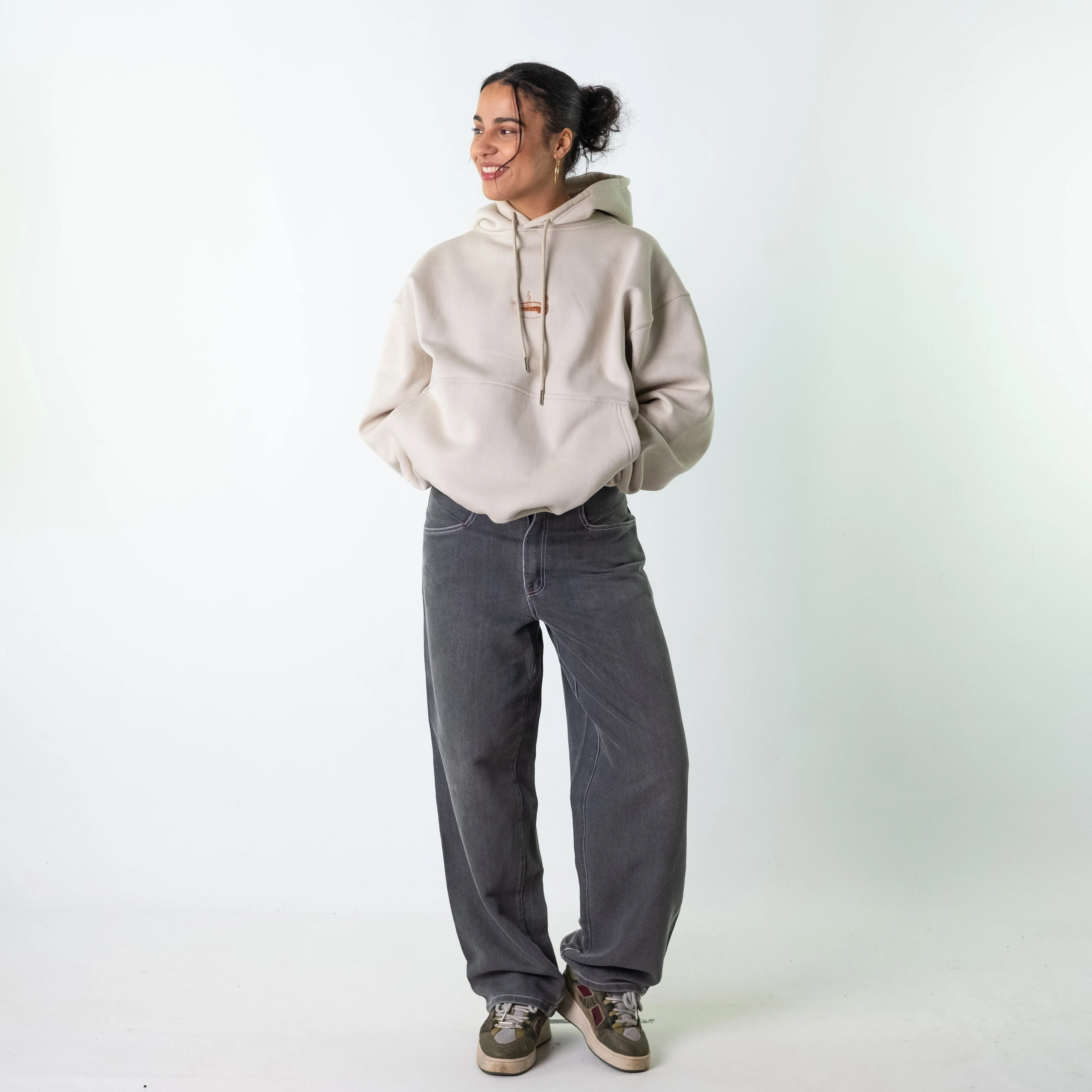 Light Grey 90s Baggy Hip Hop  Cargo Skater Trousers Pants Jeans (30x31)