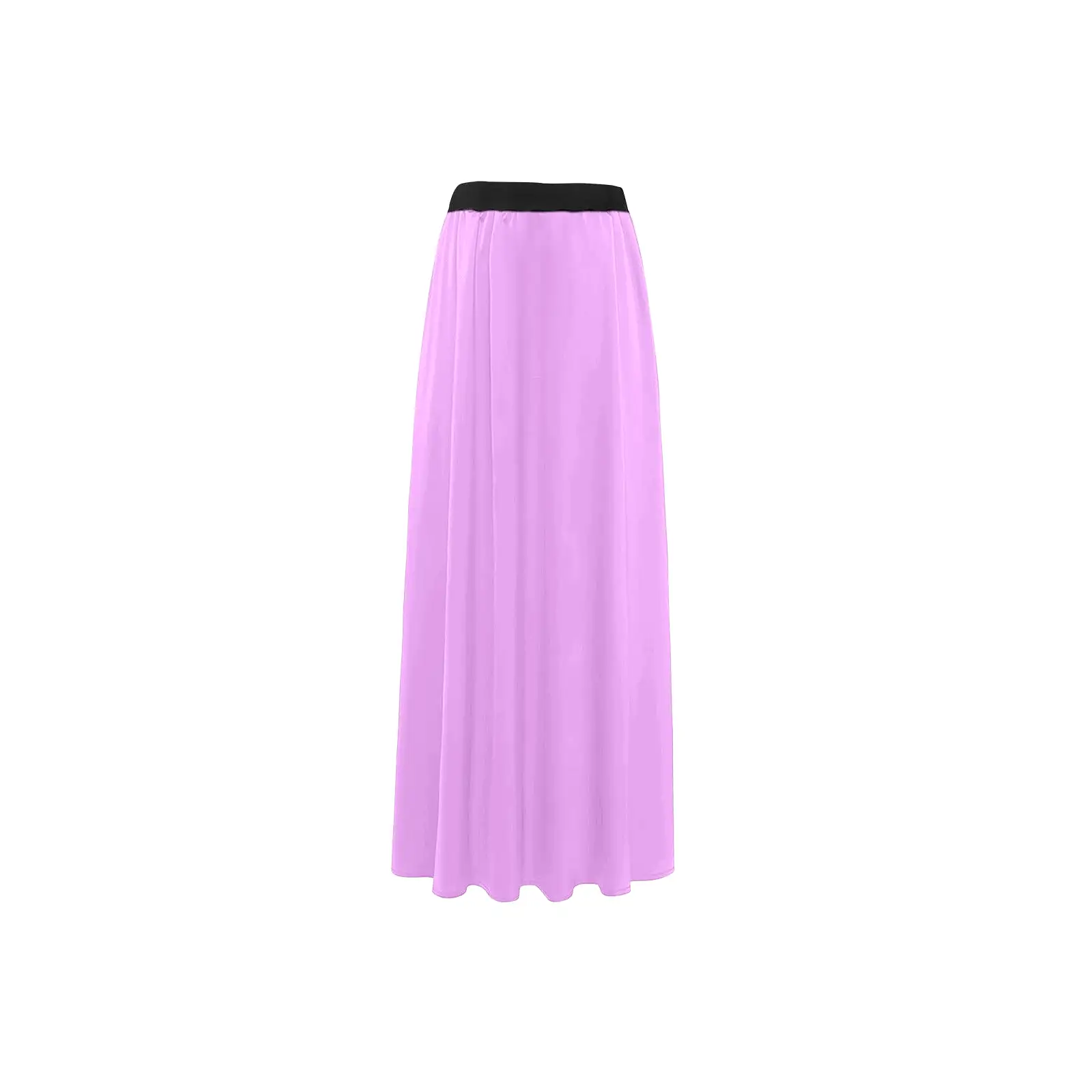 light purple pink solid High Slit Long Beach Dress (Model S40)