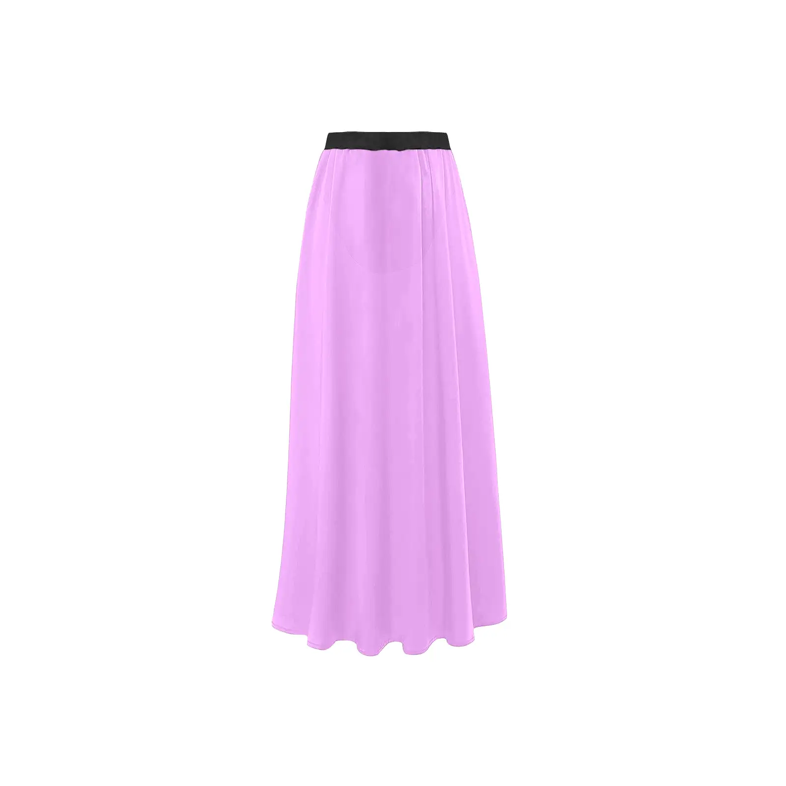 light purple pink solid High Slit Long Beach Dress (Model S40)