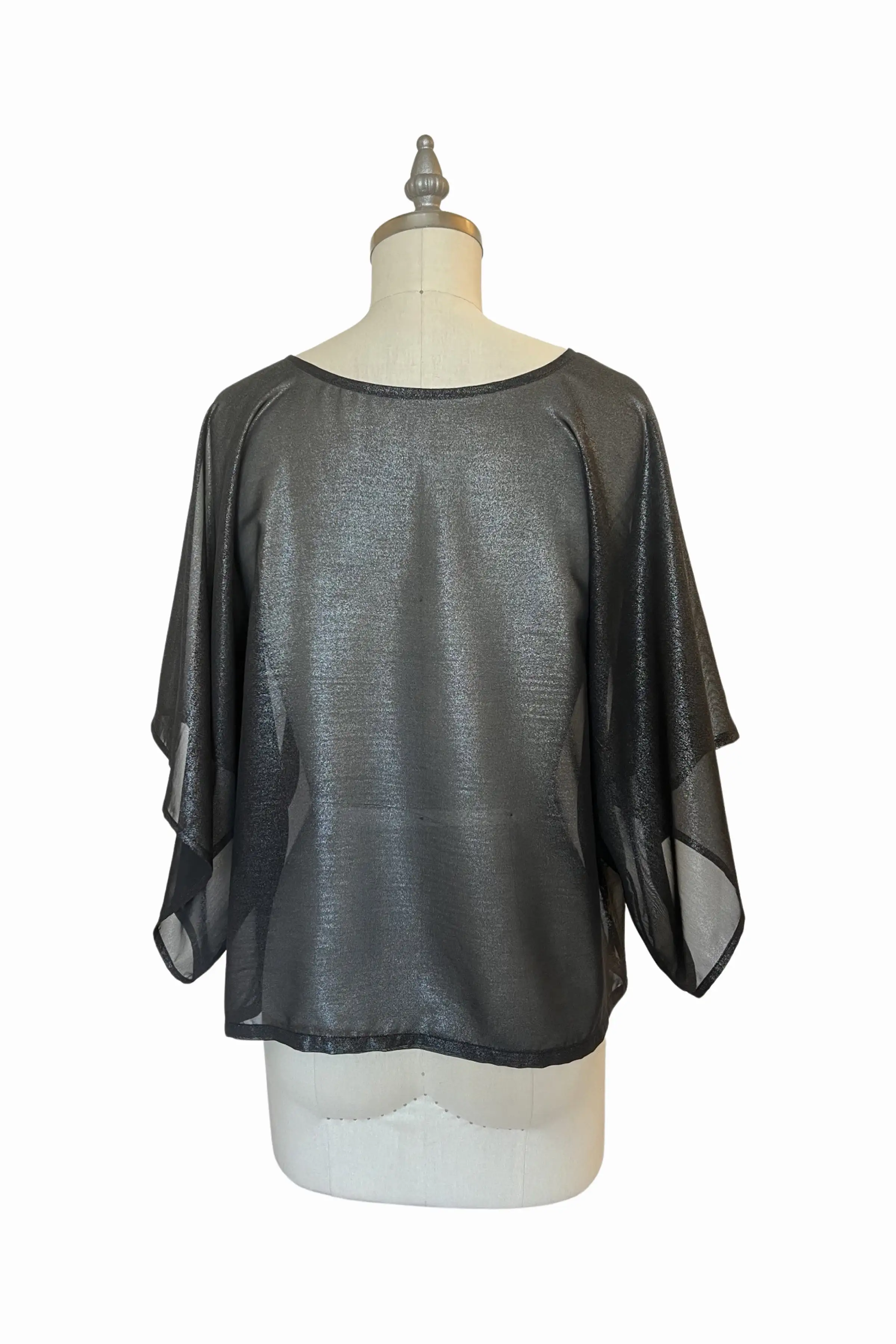 Lisbon Top | Sheer Black Foil