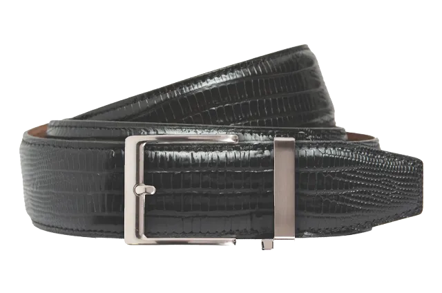 Lizard Black, 40mm Strap, Dress Belt