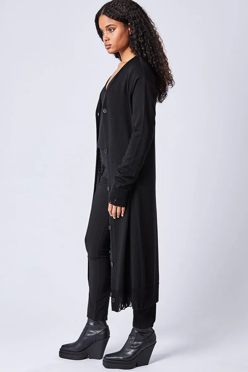 LONG FINE MERINO CARDIGAN