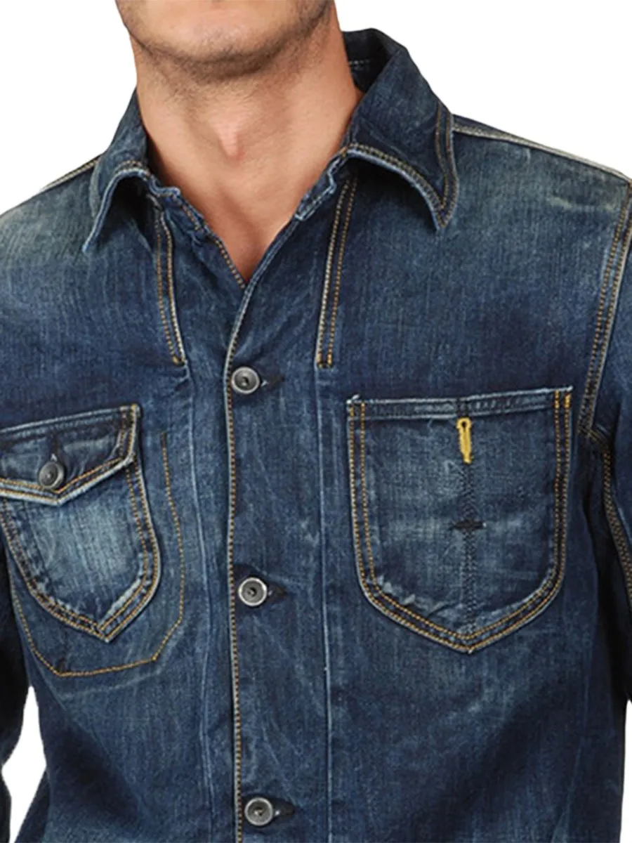 Men's Vintage Multi-Pocket Denim Jacket