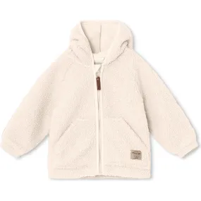 Mini A Ture Recycled Liff Teddy Fleece Jacket, White Swan