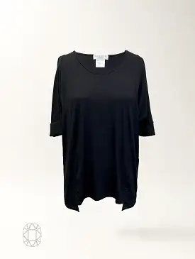 Misa Top - Black Rayon Jersey