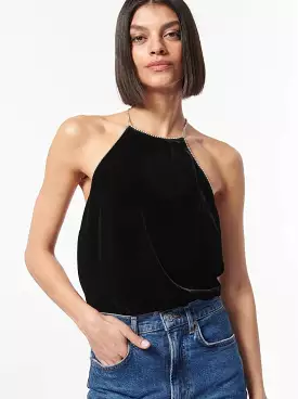 NASHRA VELVET CAMI BLACK MO