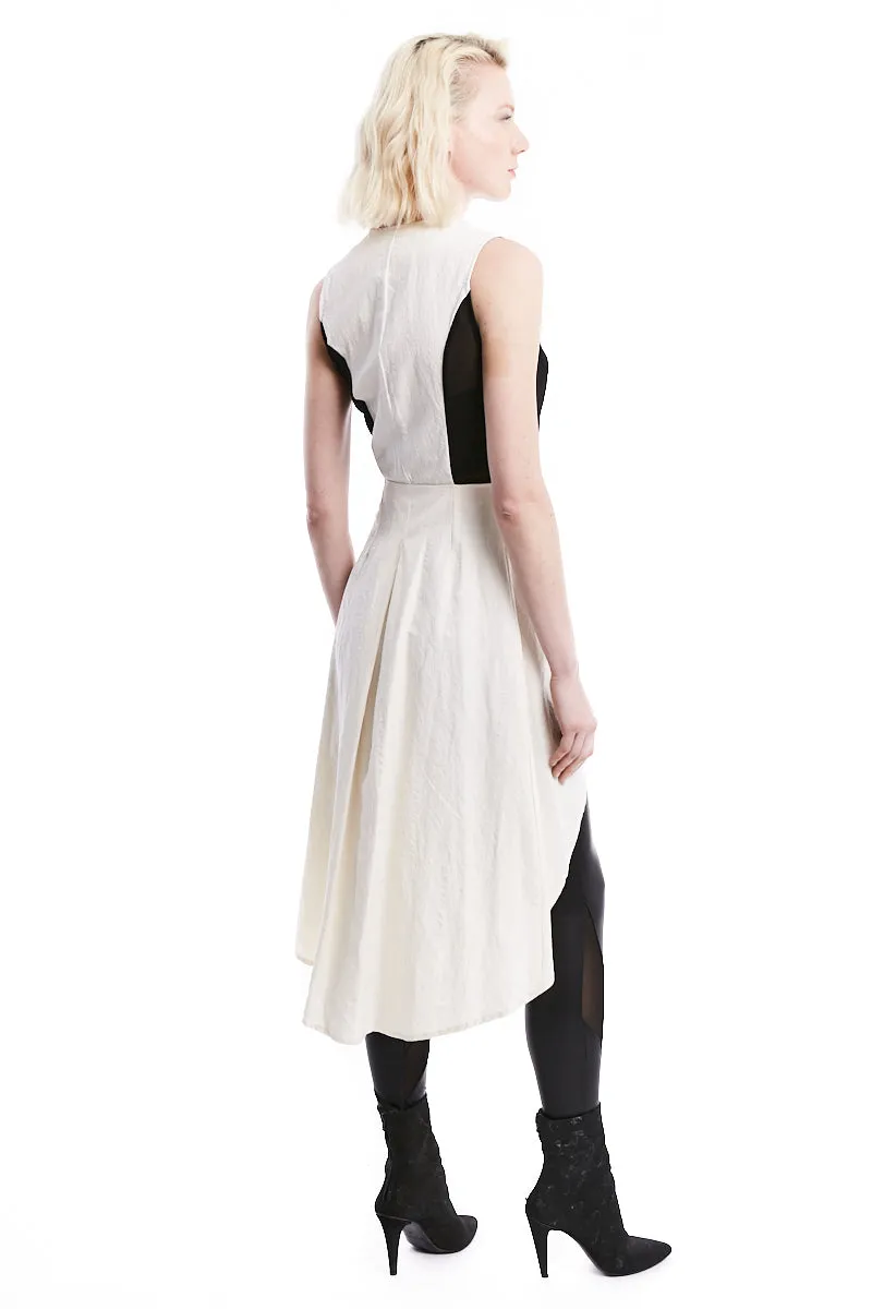 OFF WHITE LINEN DRESS / CARDIGAN