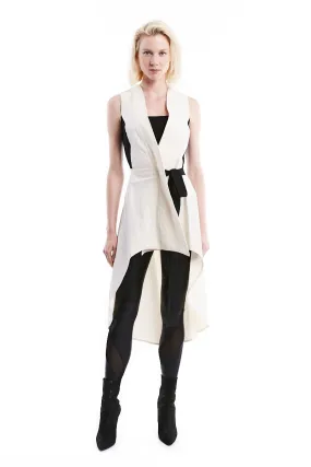 OFF WHITE LINEN DRESS / CARDIGAN