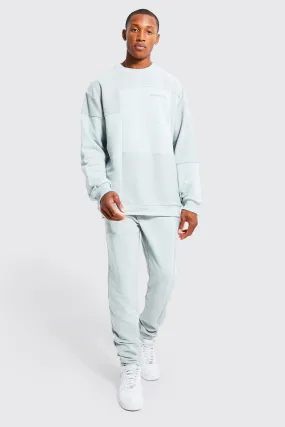 Oversized Man Patchwork Sweater Tracksuit