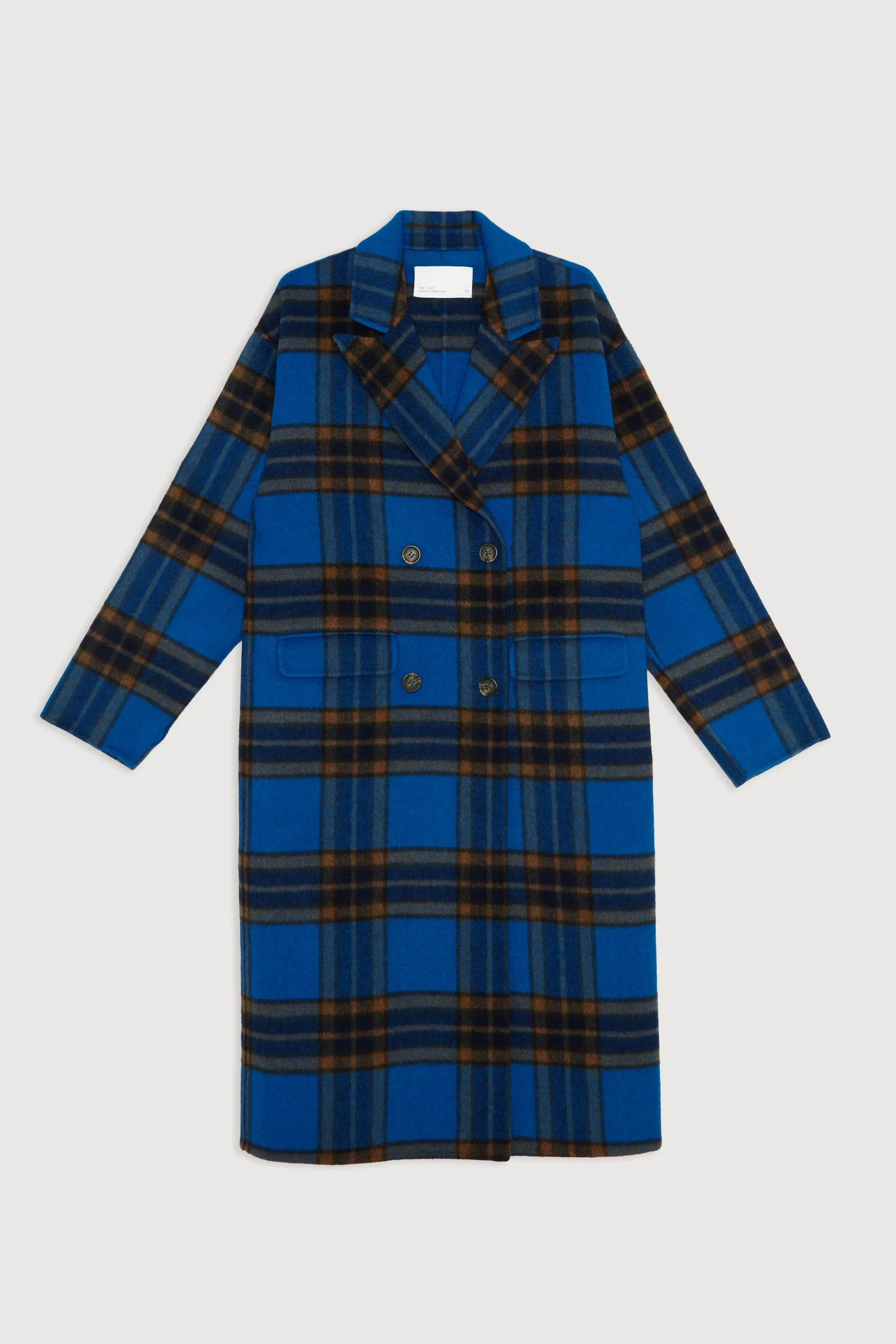 OVERSIZED PLAID WOOL BLEND COAT