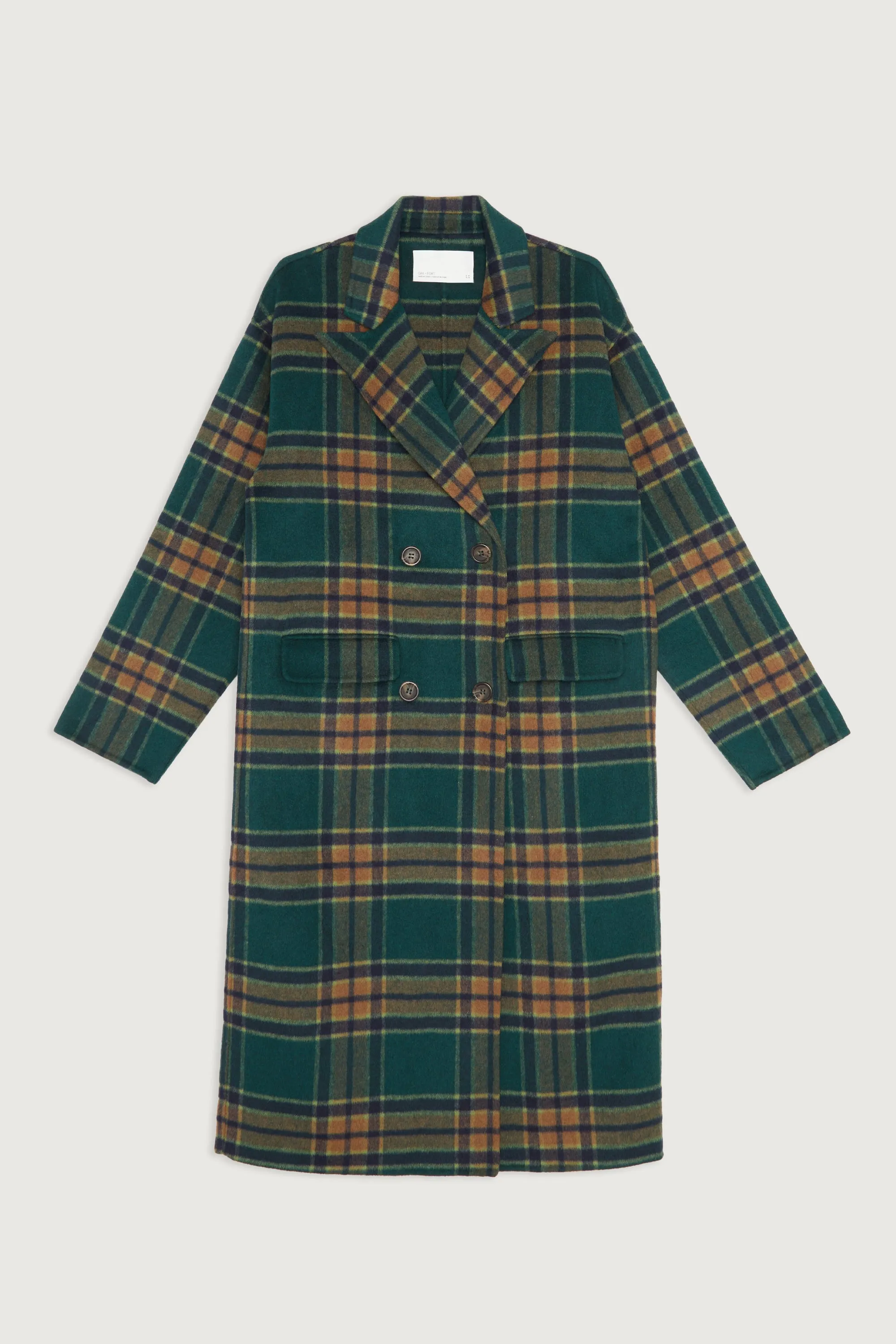 OVERSIZED PLAID WOOL BLEND COAT