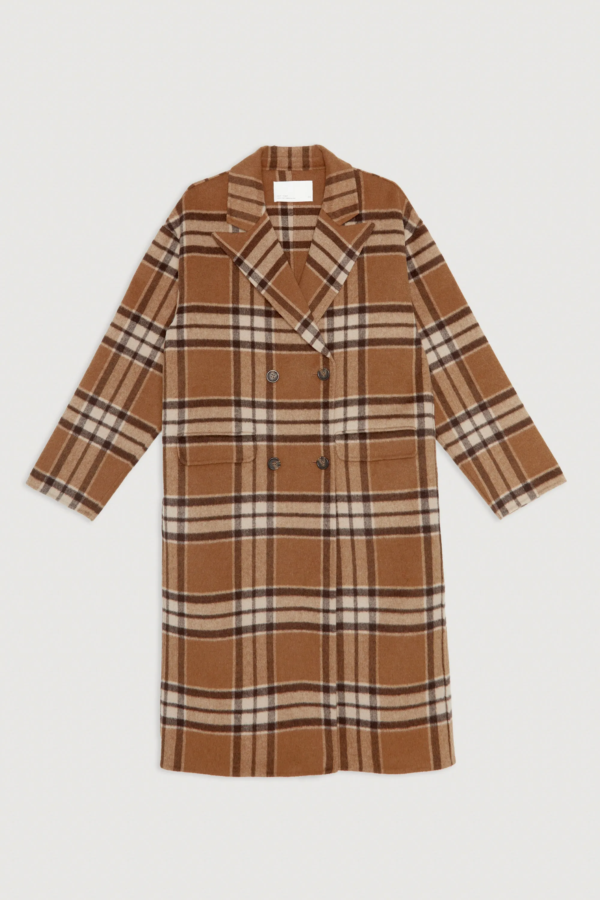 OVERSIZED PLAID WOOL BLEND COAT