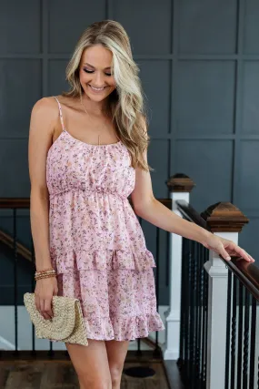 Perfect For Each Other Floral Dress- Blush