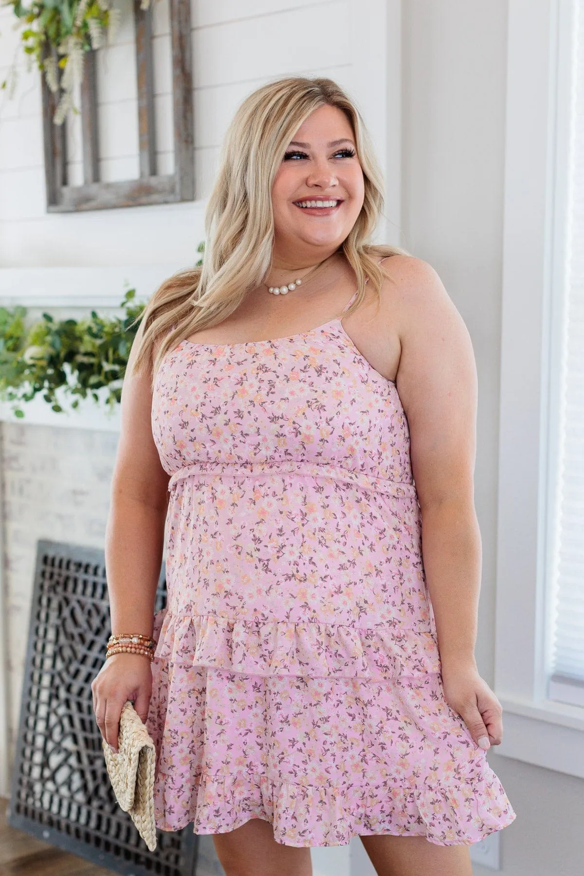 Perfect For Each Other Floral Dress- Blush