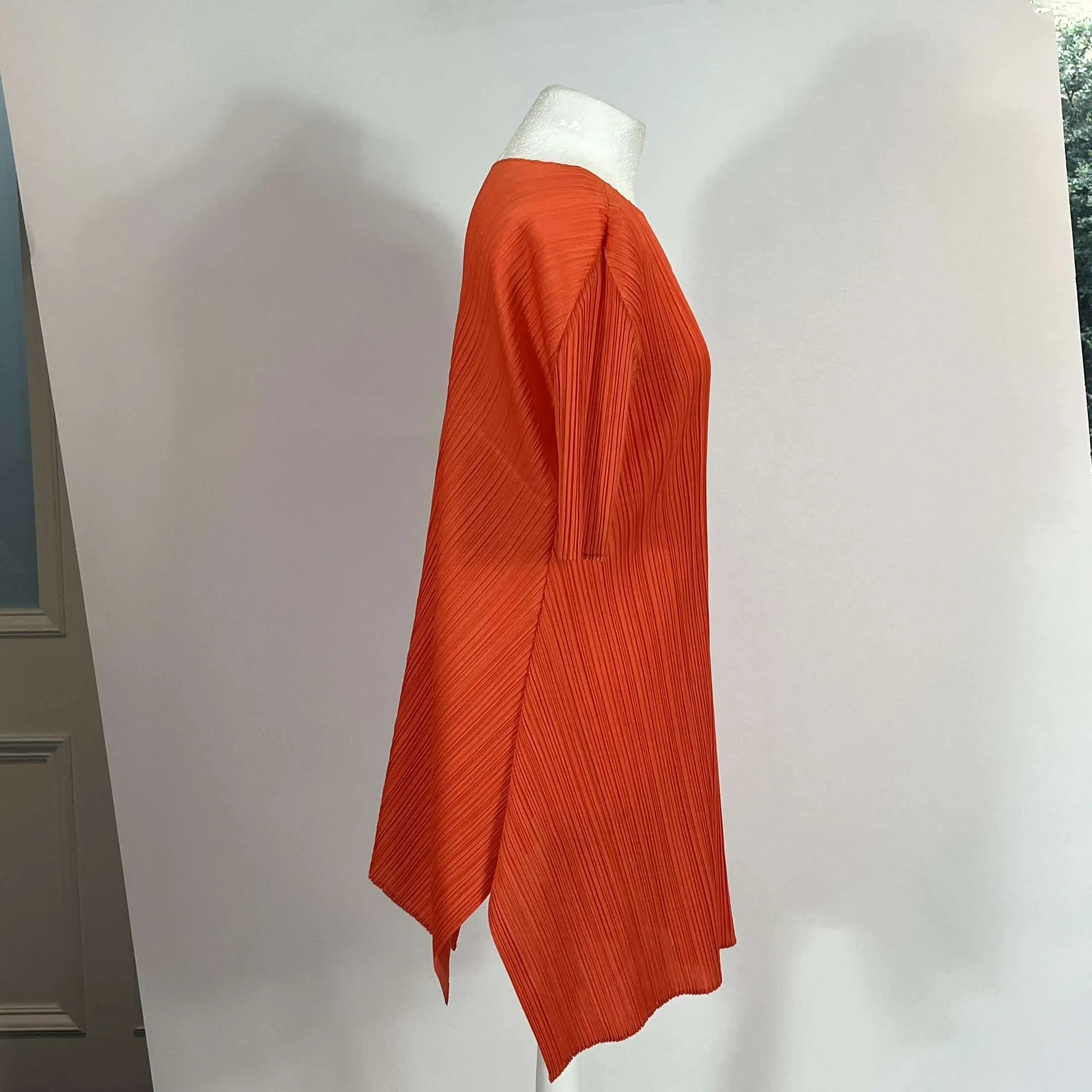 Pleats Please Issey Miyake Orange Flared Midi Dress Sz5 XS/S/M/L/XL