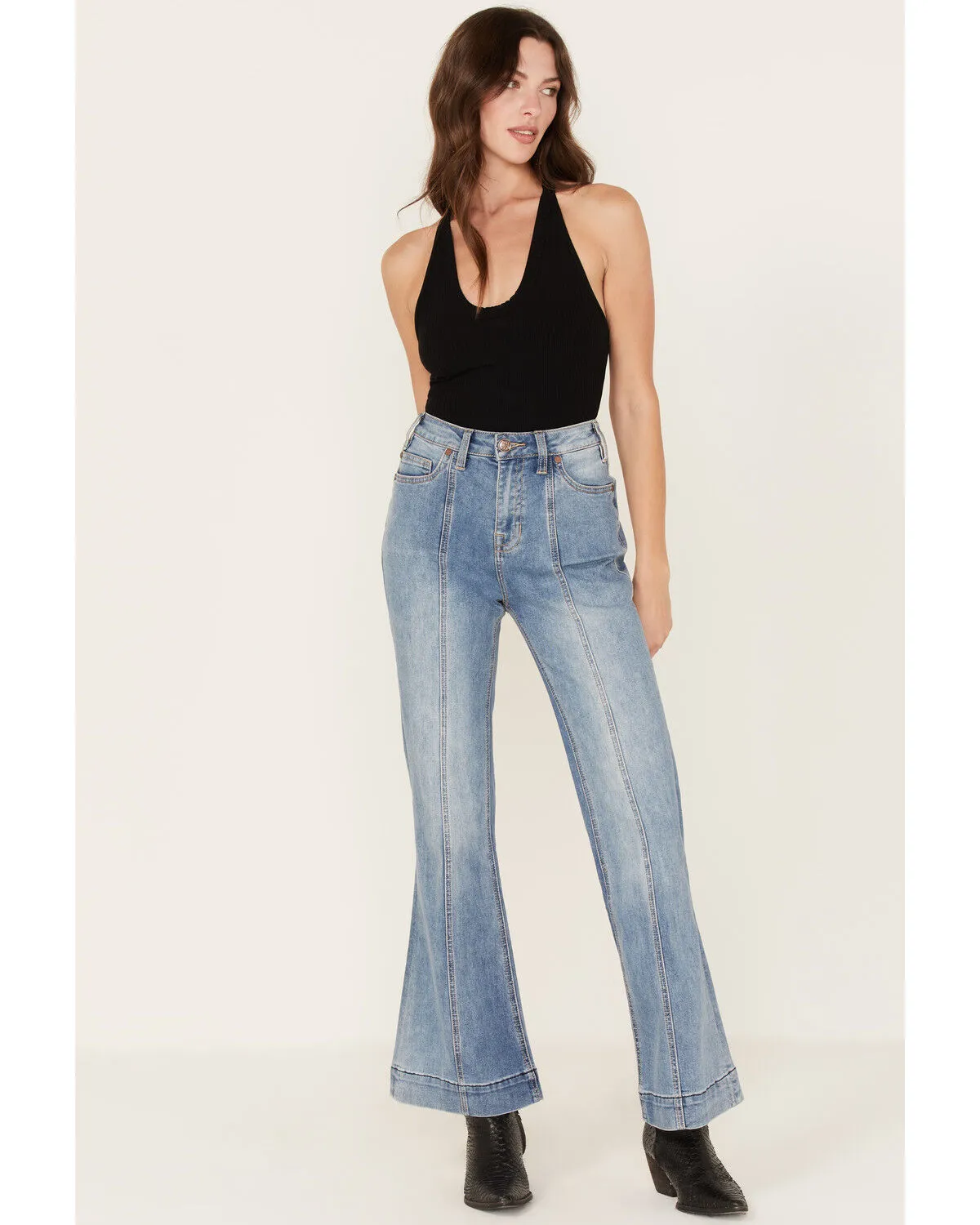 Product Name:  Rock & Roll Denim Women's High Rise Slit Denim Trouser Jeans