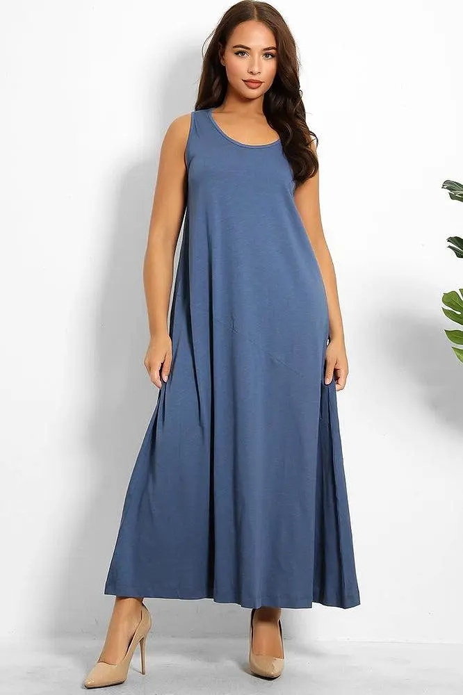 Pure Cotton Sleeveless Maxi Summer Dress