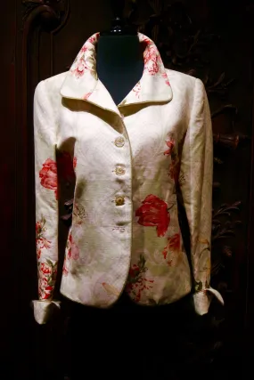 Quadrille Custom Silk Jacket with Dutch Tulip Design