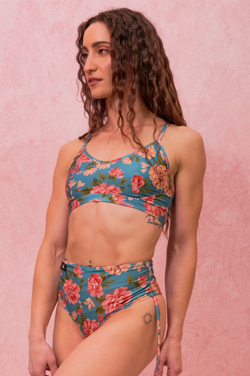 RAD Paradiso Divina Top - Teal Floral