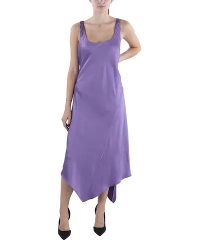 Ralph Lauren Womens Faux Satin Midi Cocktail And Party Dress