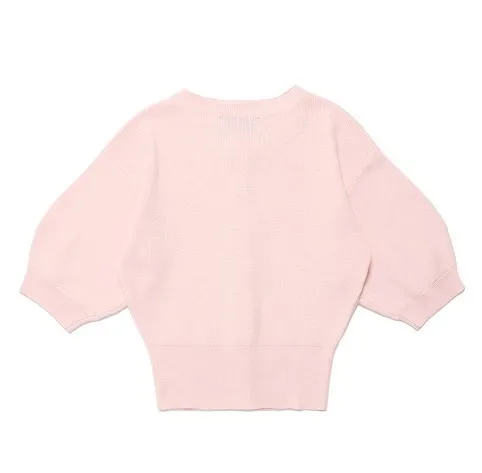 rolarola  |Short Sleeves Party Style Elegant Style Puff Sleeves Logo