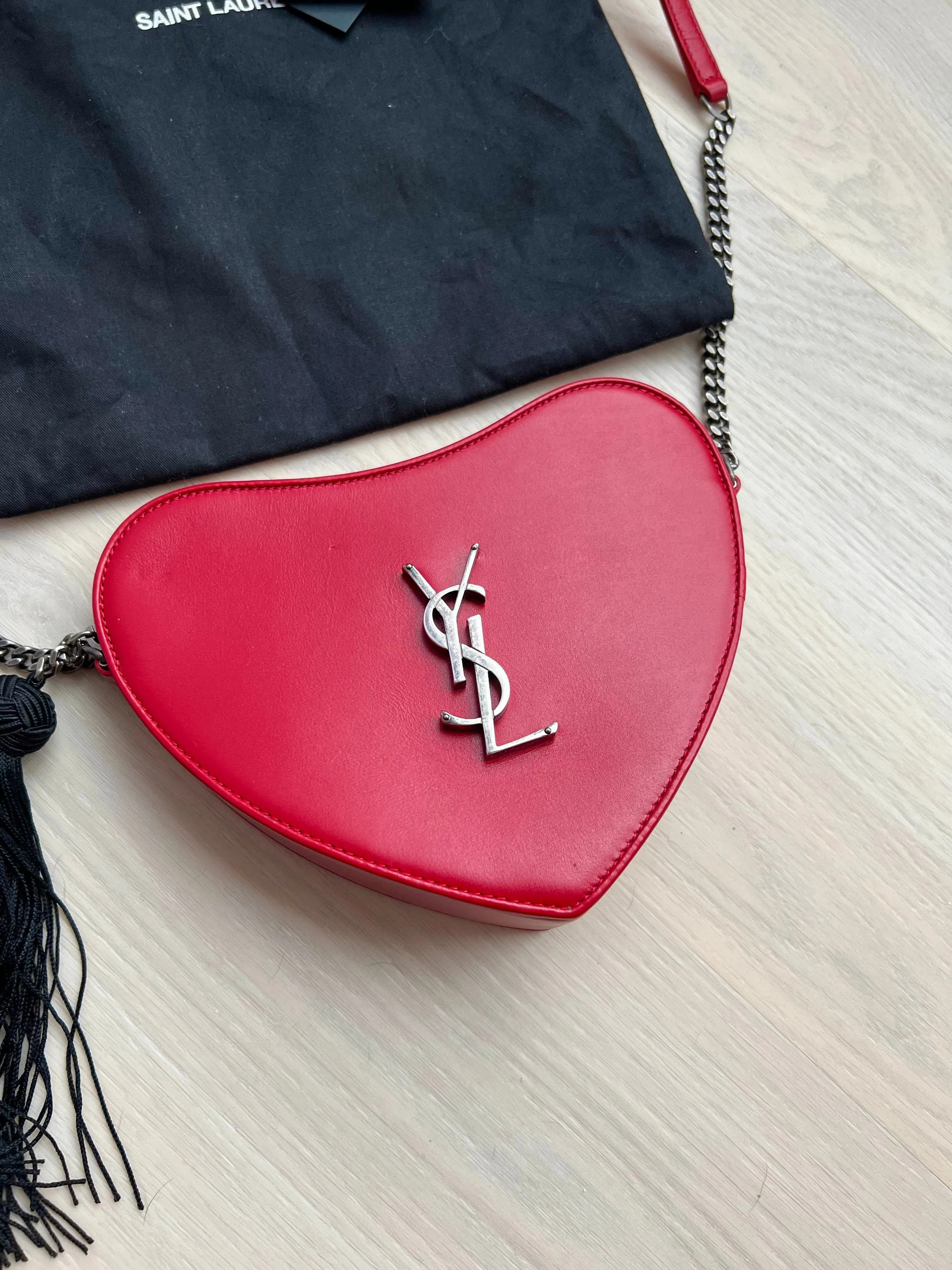 Saint Laurent Heart Tassel Bag