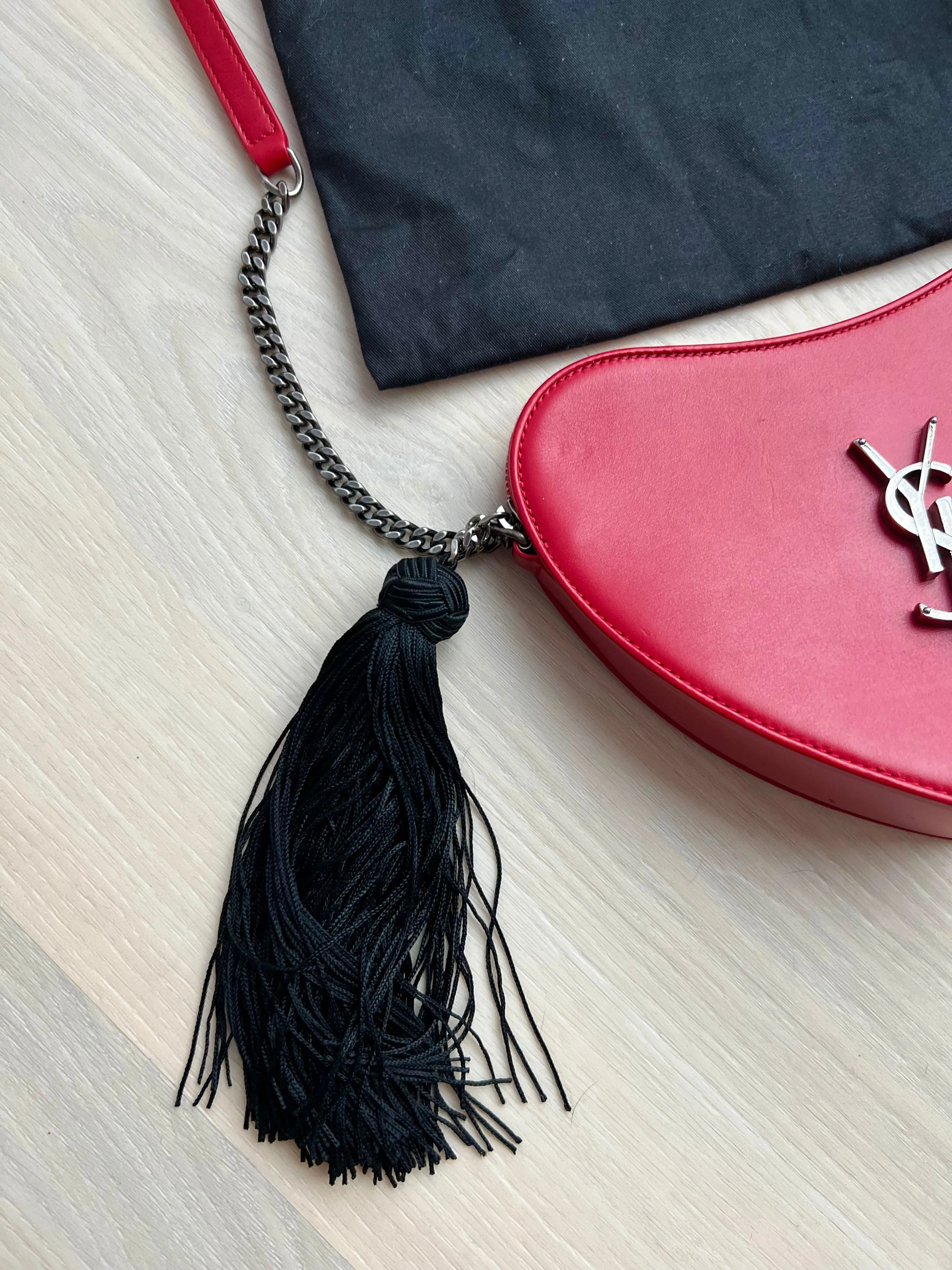 Saint Laurent Heart Tassel Bag