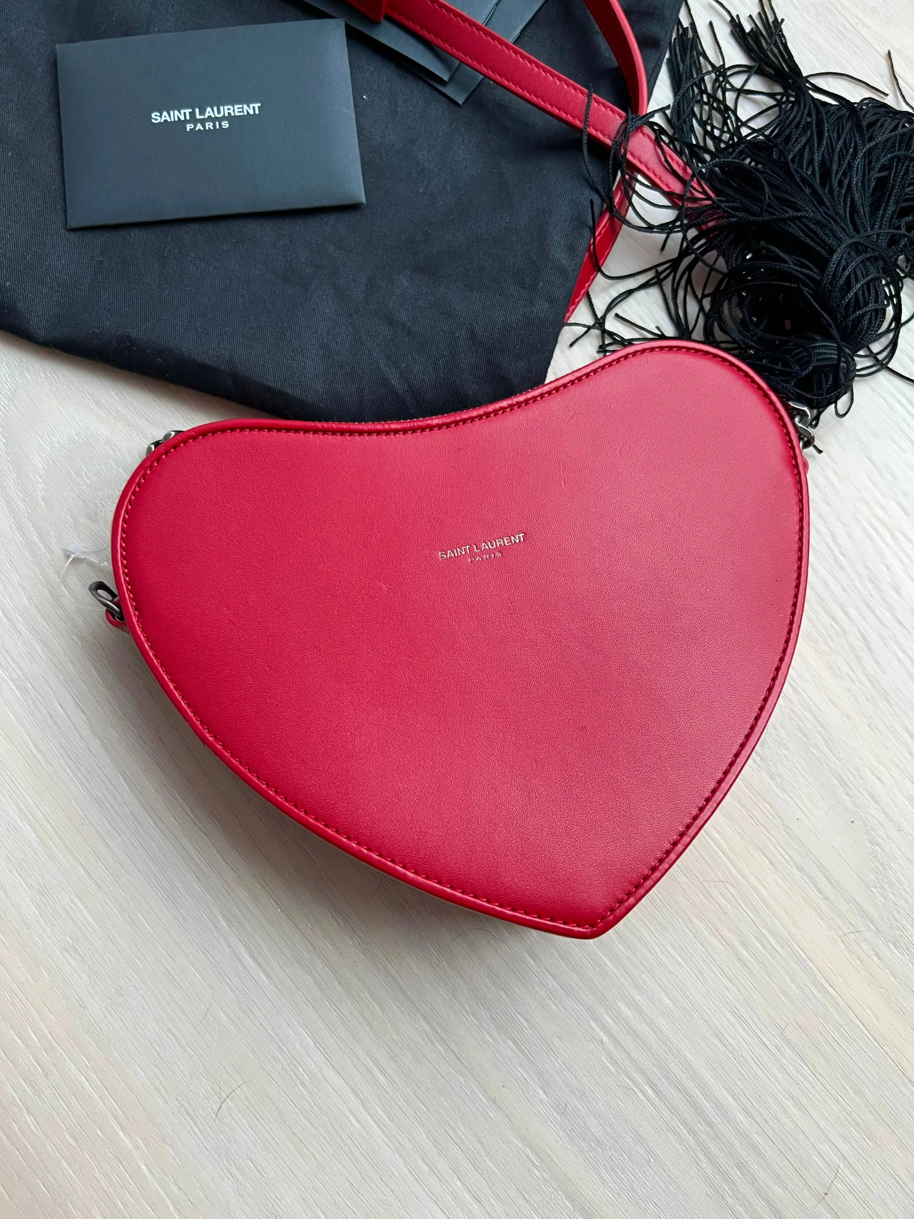 Saint Laurent Heart Tassel Bag