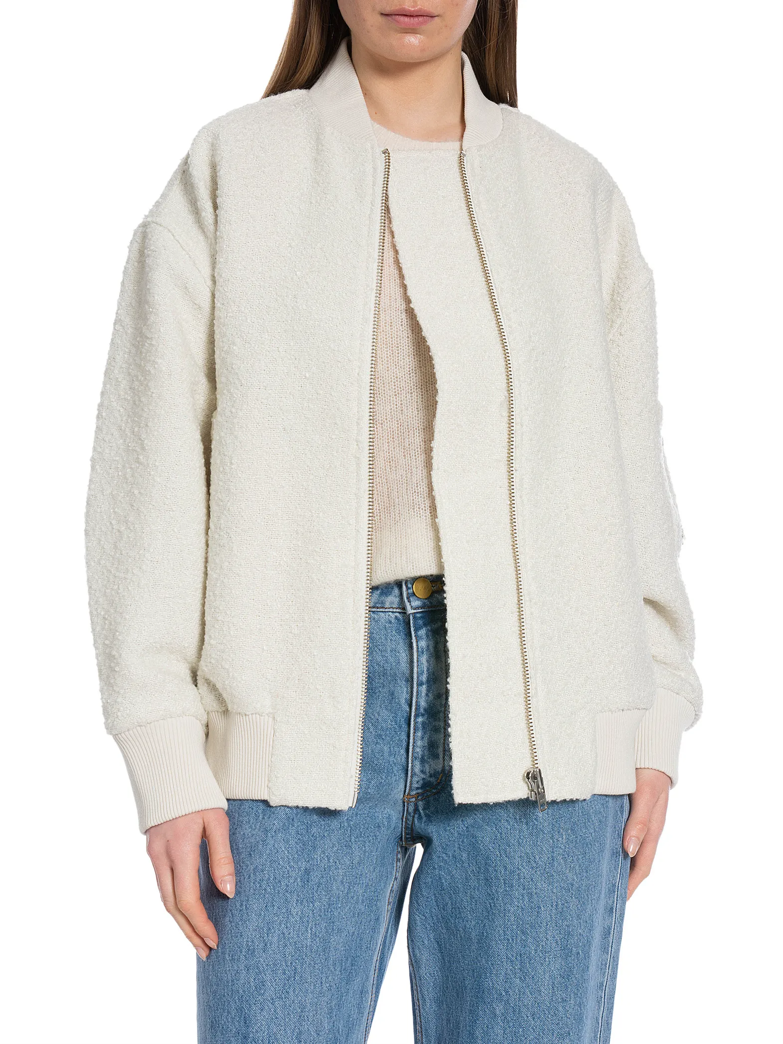 SECOND FEMALE JACKET GROOVY BOMBER VAPOROUS WHITE