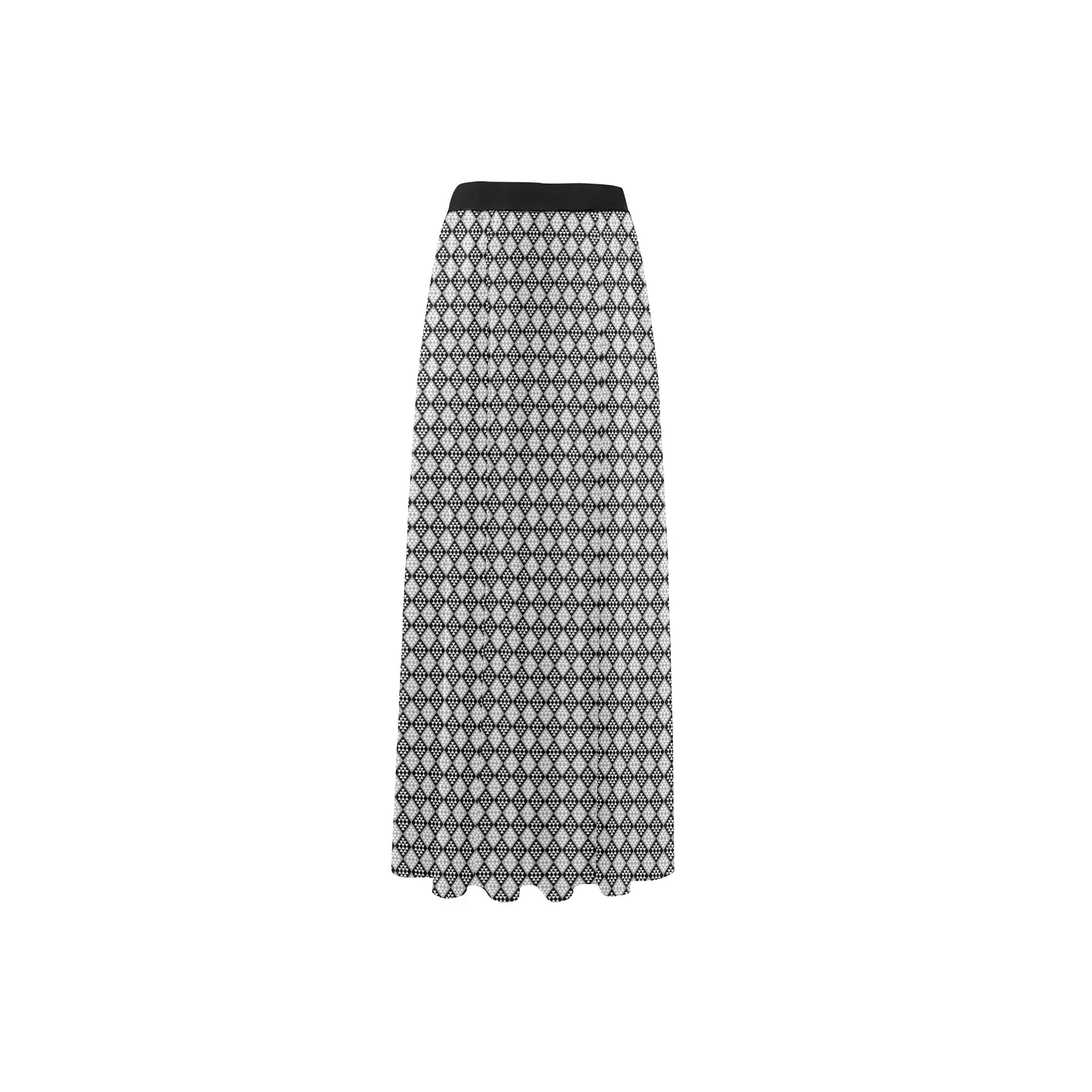 small diamond print High Slit Long Beach Dress (Model S40)