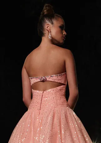 Strapless Blush Pink Ball Gown Homecoming Dress HB127A